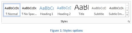 Figure 1: Styles options