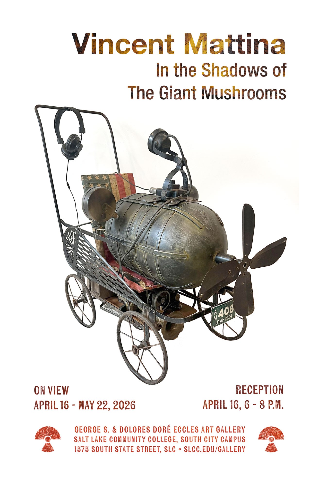 Vincent Mattina In the Shadows of the Giant Mushrooms exhibit poster