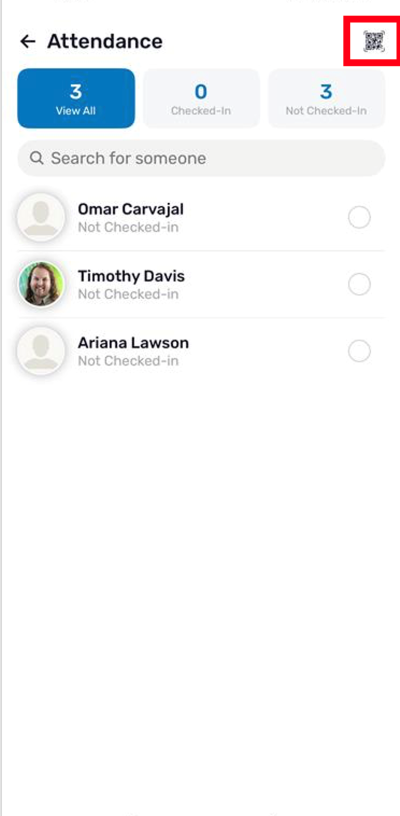 QR Code Scanner button