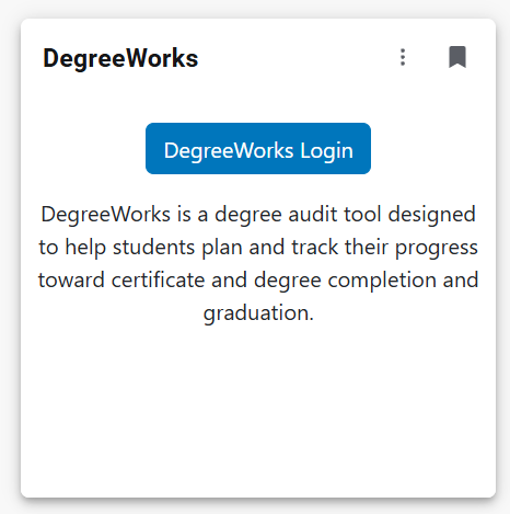 Degreeworks card in MySLCC